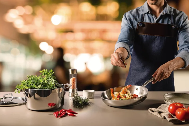 Tramontina Grano Frying Pan - Stainless Steel, 26 cm, 2.2 Litres, Compatible with Induction, Electric, Gas, and Ceramic Hobs