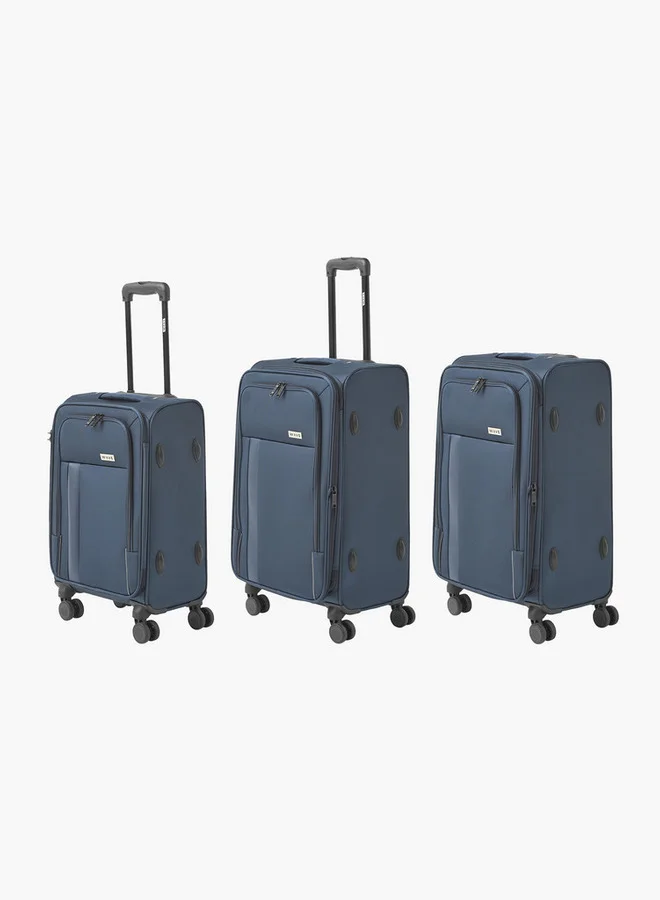 Wave Solid Softcase Trolley Bag with Retractable Handle - Set of 3