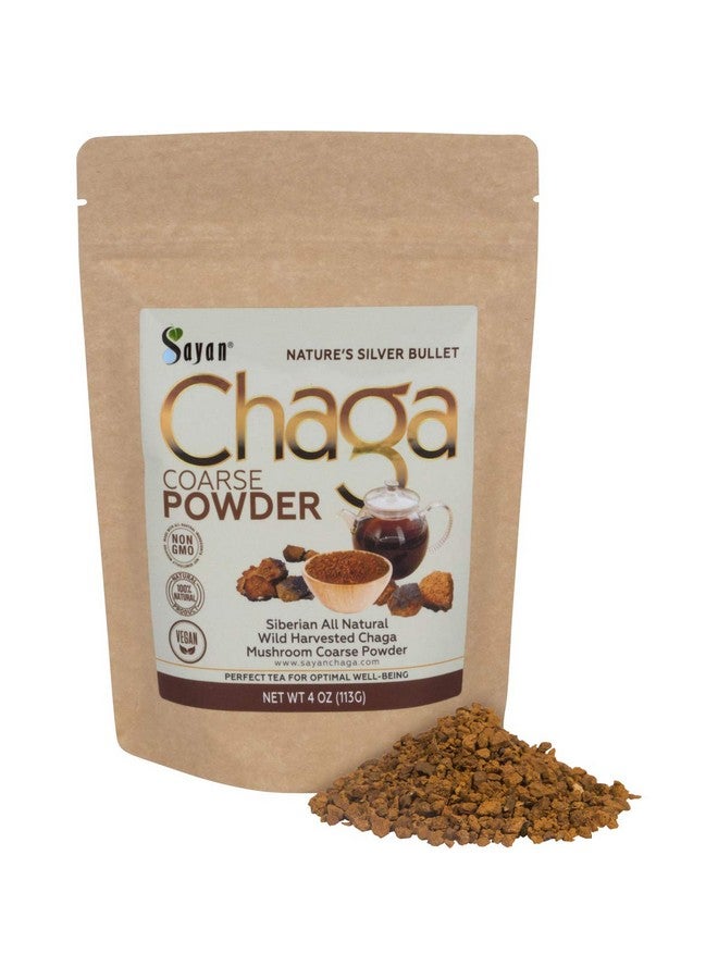 Sayan Siberian Pure Raw Coarse Chaga Powder 4 Oz / 113g - Premium Wild Forest Harvested Super Antioxidant Tea - Supports Immune System and Digestive Health - Focus, Energy, Clarity, Wellness - Non-GMO - Image 1