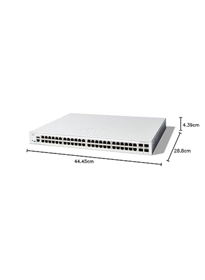 سيسكو سيستمز Cisco Catalyst 1300-48T-4G Managed Switch, 48 Port GE, 4x1GE SFP, Limited Lifetime Protection (C1300-48T-4G) - Image 4