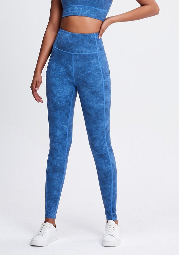 Loquat Solid Stretch Yogo Pants Blue  - Image 2