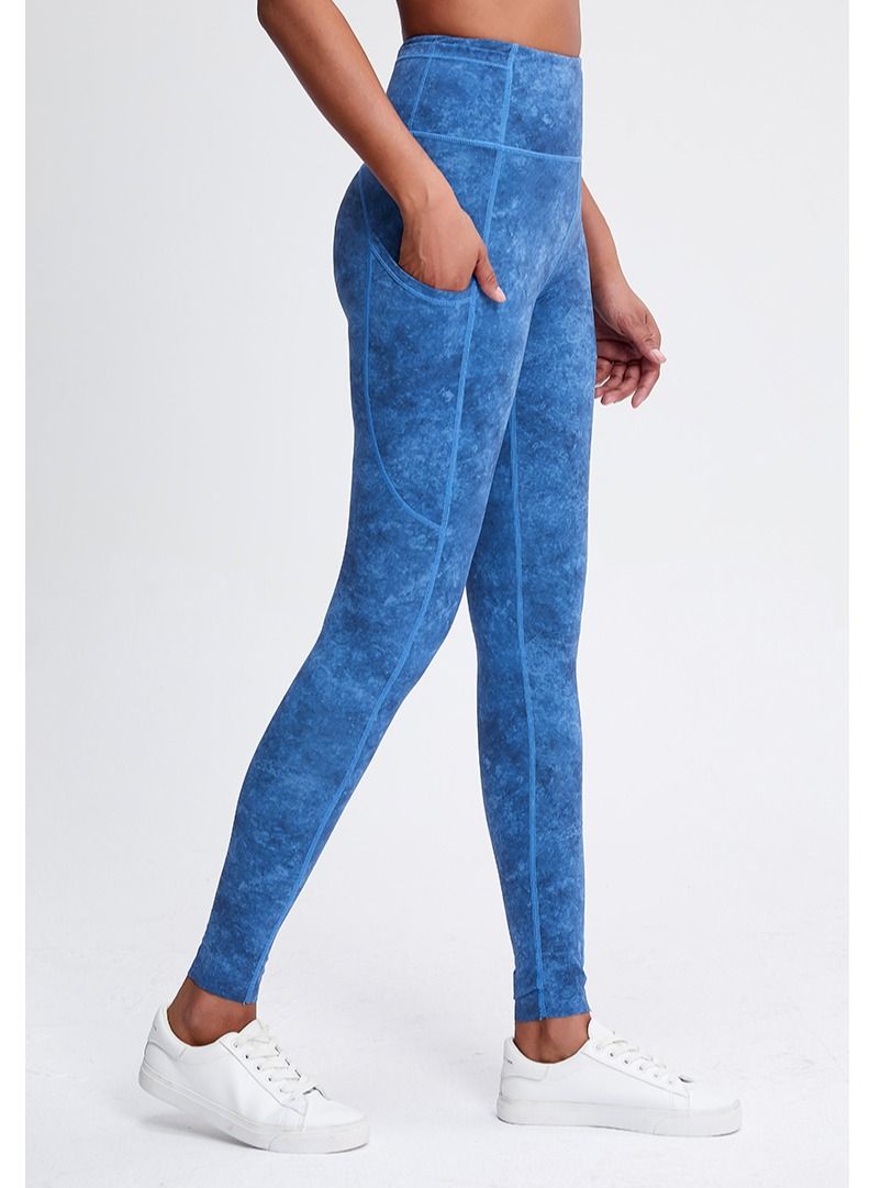 Loquat Solid Stretch Yogo Pants Blue  - Image 1