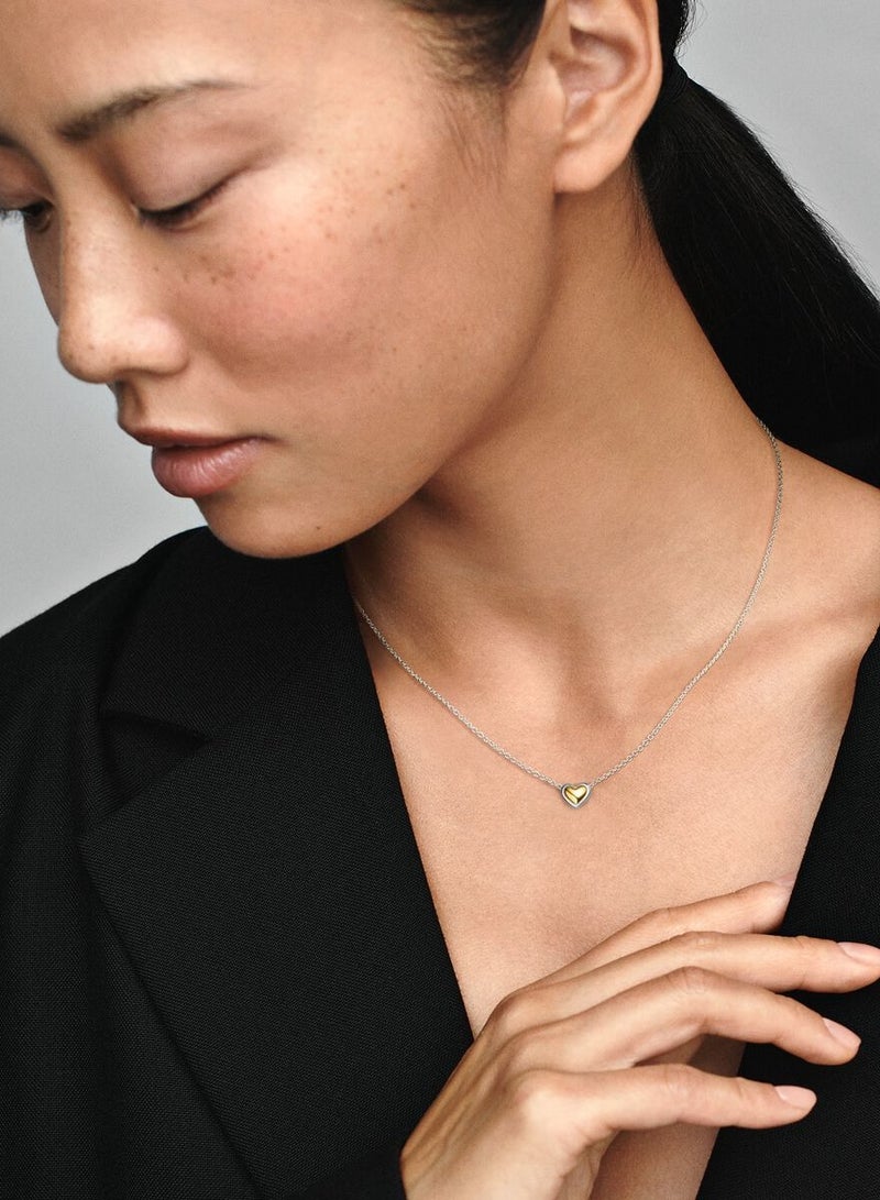 Pan Home Domed Golden Heart Collier Necklace - Image 2