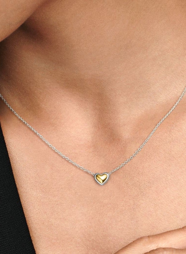 Pan Home Domed Golden Heart Collier Necklace - Image 3