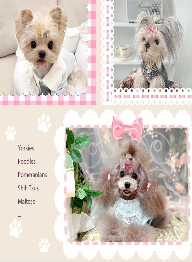 LCiclly 23Pcs Dog Hair Clips Small Dog Hair Bows Cute Pet Grooming Accessories Alligator Clips Stay In Hair Barrettes Flower Crown Hairpin Topknot Pet Headdress Dog Bowknot for Yorkie Puppy Maltese Girls Dogs - Image 5