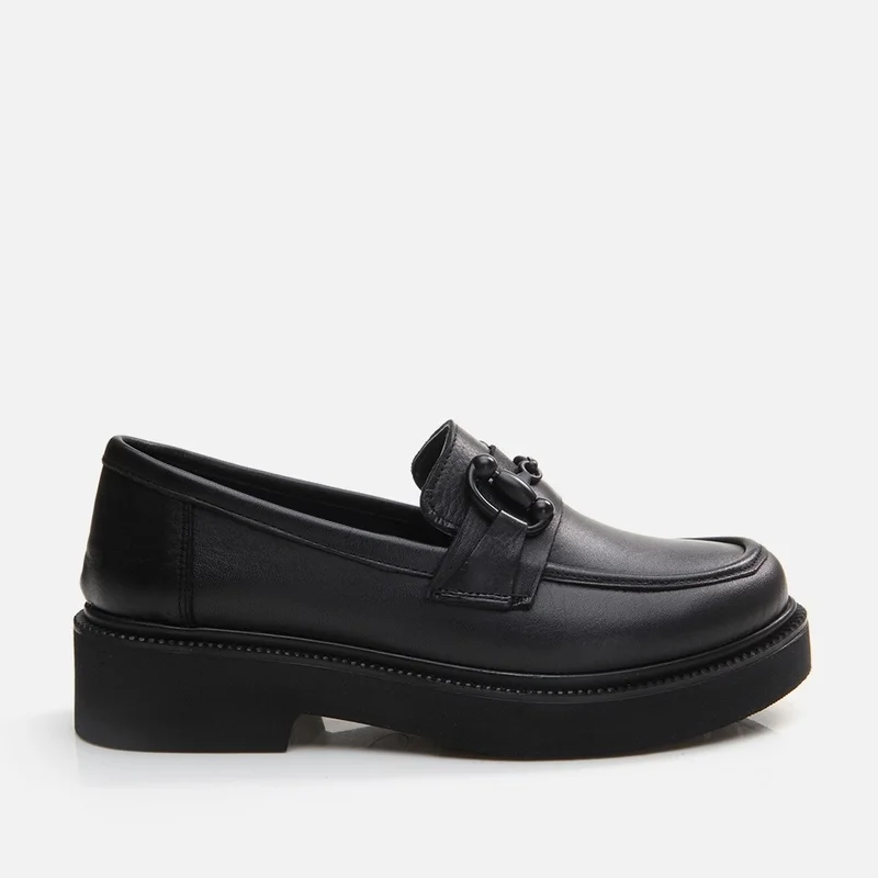 Hotiç 01AYH294710A100 GENUINE Leather Black Women's Loafer