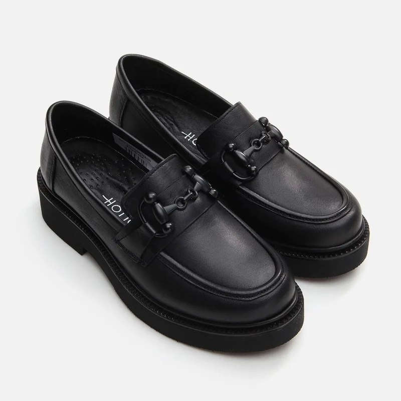 Hotiç 01AYH294710A100 GENUINE Leather Black Women's Loafer