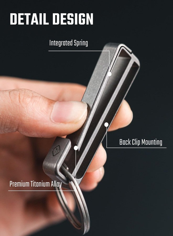 MecArmy CH25 Titanium Belt Keychain Clip, One-Piece CNC Key Holder for EDC Gear, Quick-Access Key Organizer for MOLLE & Belt Loops, Rugged Build, Ultra-Lightweight, No-Screw Aesthetic for Daily Carry - Image 4
