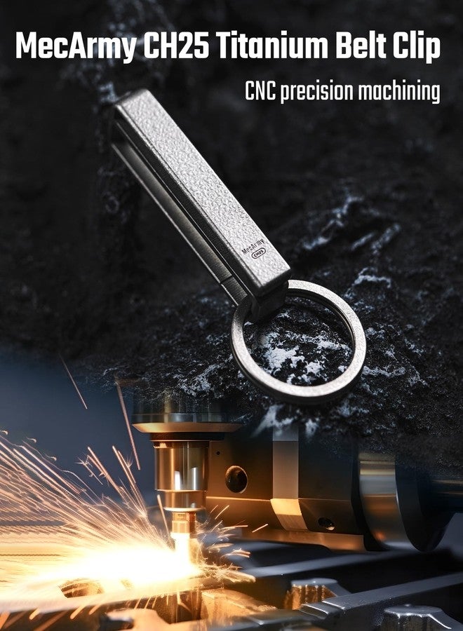 MecArmy CH25 Titanium Belt Keychain Clip, One-Piece CNC Key Holder for EDC Gear, Quick-Access Key Organizer for MOLLE & Belt Loops, Rugged Build, Ultra-Lightweight, No-Screw Aesthetic for Daily Carry - Image 2