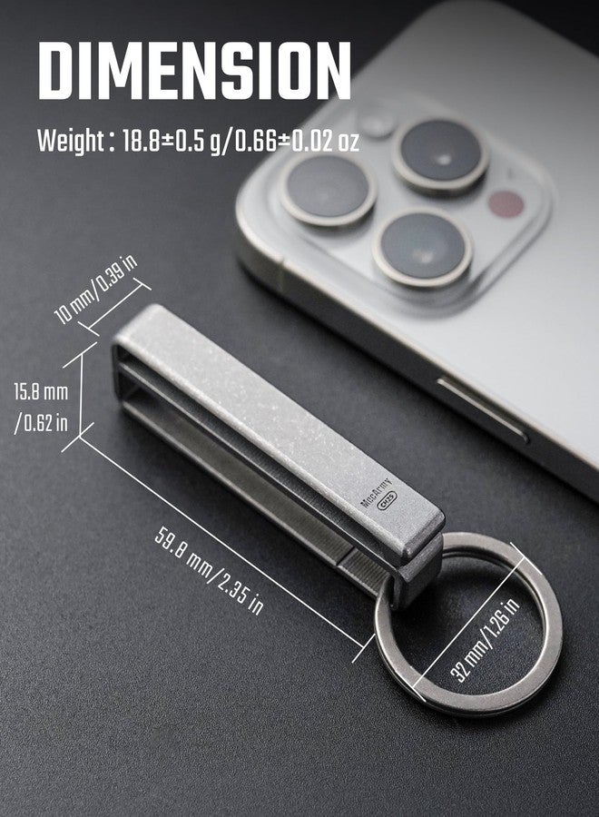 MecArmy CH25 Titanium Belt Keychain Clip, One-Piece CNC Key Holder for EDC Gear, Quick-Access Key Organizer for MOLLE & Belt Loops, Rugged Build, Ultra-Lightweight, No-Screw Aesthetic for Daily Carry - Image 3