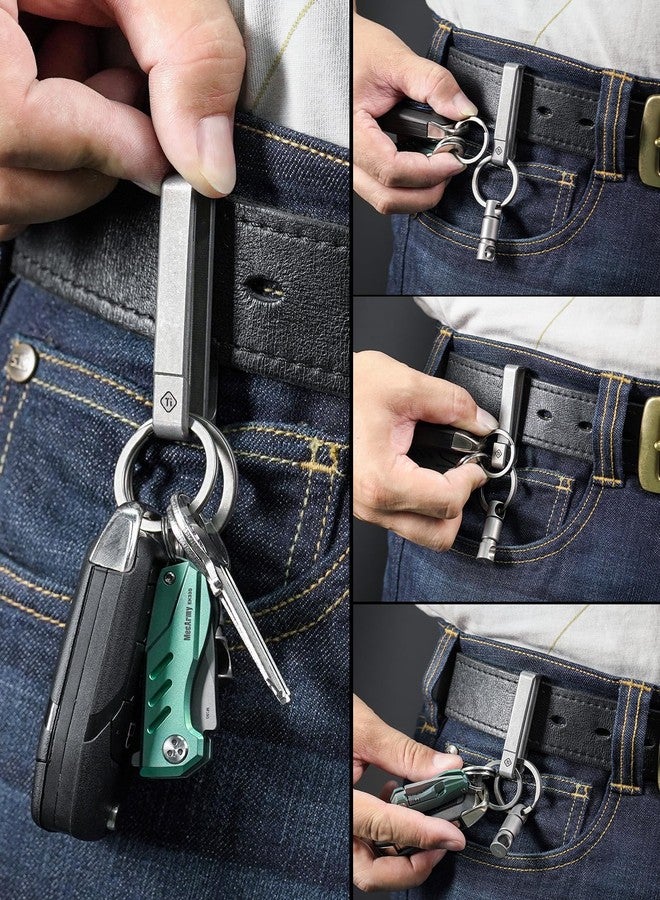MecArmy CH25 Titanium Belt Keychain Clip, One-Piece CNC Key Holder for EDC Gear, Quick-Access Key Organizer for MOLLE & Belt Loops, Rugged Build, Ultra-Lightweight, No-Screw Aesthetic for Daily Carry - Image 5