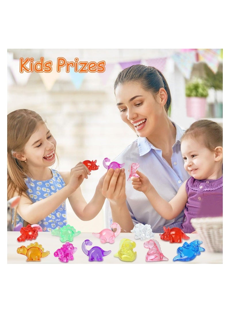 Captaintech Acrylic Gems, Mini Dinosaur Figures Party Decorations, 62PCS Small Plastic Dinosaurs Classroom Prizes, Dinosaur Figurines Party Favors Kids, Treasure Box Gifts, Vase Filler, Fish Tank Decorations - Image 3