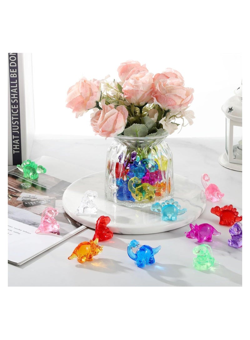 Captaintech Acrylic Gems, Mini Dinosaur Figures Party Decorations, 62PCS Small Plastic Dinosaurs Classroom Prizes, Dinosaur Figurines Party Favors Kids, Treasure Box Gifts, Vase Filler, Fish Tank Decorations - Image 5