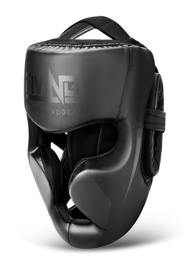 FIVING Headgear for Boxing,Martial Arts Headgear,Kickboxing Head Gear, Helmet for Muay Thai,Grappling, Sparring, Kickboxing, Karate, Taekwondo (Black/Black, Large) - Image 1