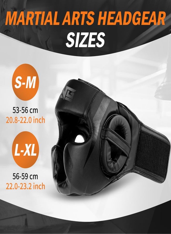 FIVING Headgear for Boxing,Martial Arts Headgear,Kickboxing Head Gear, Helmet for Muay Thai,Grappling, Sparring, Kickboxing, Karate, Taekwondo (Black/Black, Large) - Image 3