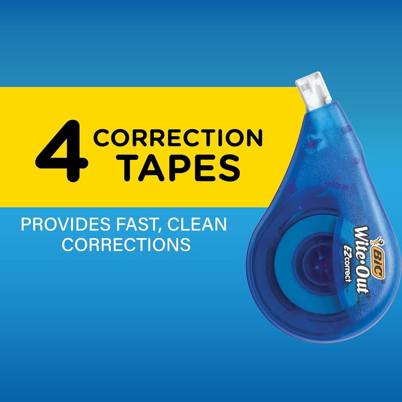 BIC Wite-Out Brand EZ Correct Correction Tape, 4 Count - Tear-Resistant and Easy to Use - Image 5