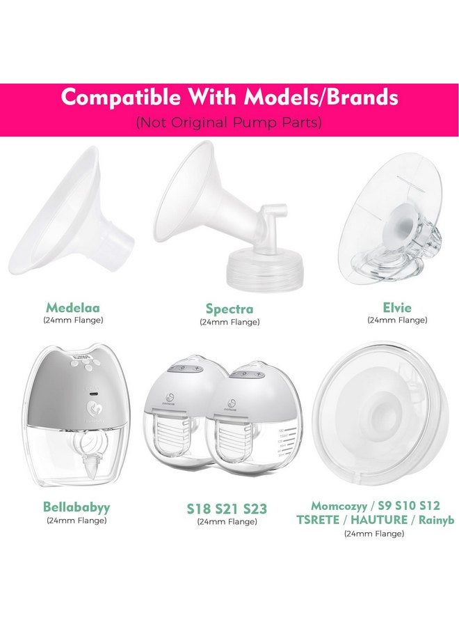 Durceler 22mm Silicone Flange Inserts Compatible with Medela/for Spectra S1 S2 / Elvie / S18 S21 / Momcozy S9 S12/ TSRETE 24mm Breast Pump Shields or Freemie 25mm; Reduce Nipple Tunnel Down to 22mm - Image 3