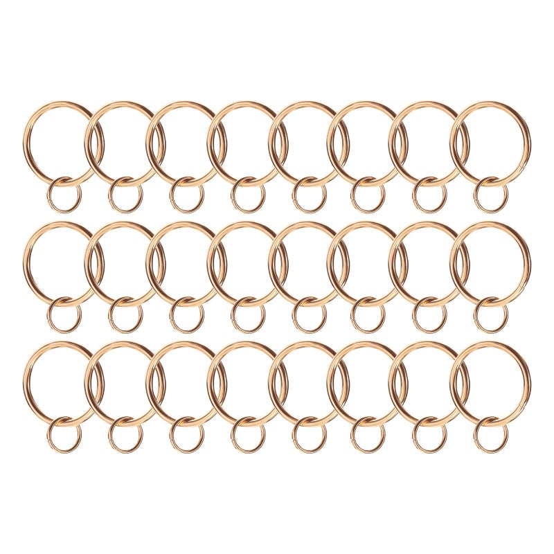 uxcell 24 Packs Curtain Ring with Eyelet 13 ID Metal Eyelet Drapery Rings for Hanging Pinch Pleat Curtain Drape Sliding Eyelet Rings Light Gold
