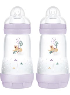 MAM MAM Easy Start Matte Anti-Colic Baby Bottles, 9 oz (2 Count), Medium Flow, Baby Girl  - Image 1