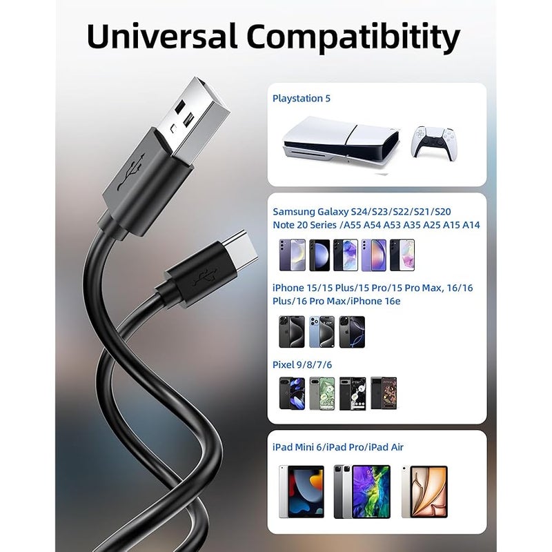 10FT USB Type C Charger Cord Wire Fit for PS5 Controller, Xbox Series X/Xbox Series S Controller, Xbox Elite Controller Series 2, Playstation 5 DualSense Wireless Controller Charging Cable Replacement - Image 3