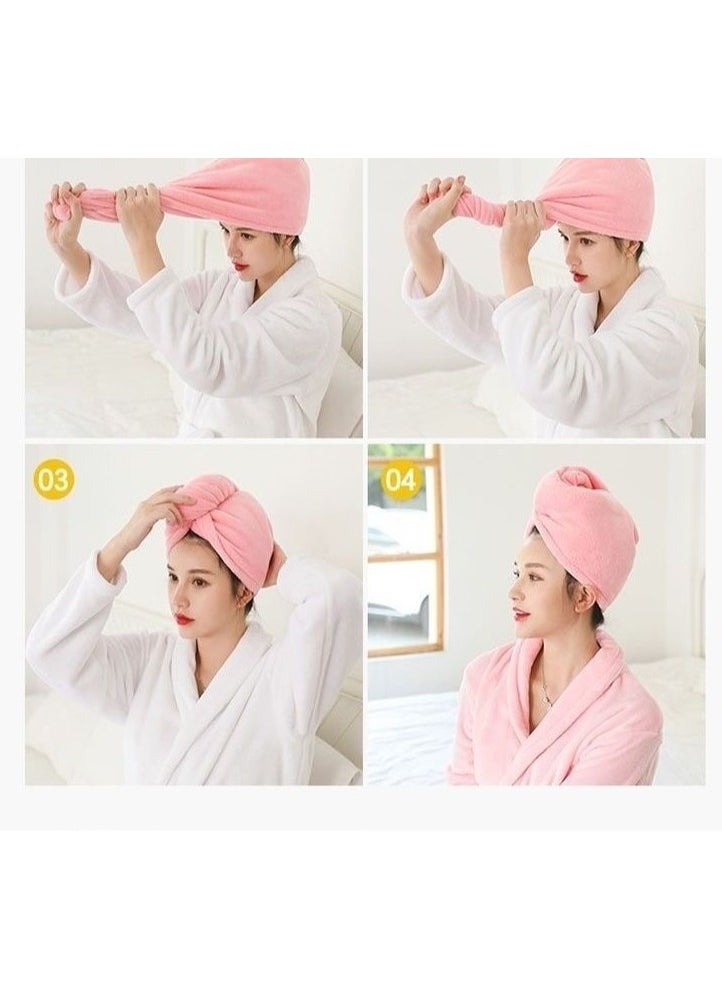 Generic Super Absorbent Microfiber Hair Turban  Ultra Soft and Quick Dry, Extra Large for Long Hair (62 cm x 25 cm)  - Image 1