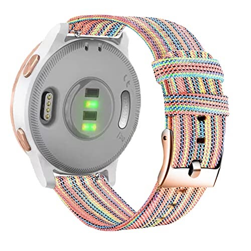 Abanen Nylon Watch Bands for Garmin Venu 2S Venu 3S Vivoactive 4S Vivomove 3S 18mm Quick Release Woven Soft Canvas Quick Dry Women Wristband Strap for Forerunner 255s265S Colorful - Image 1