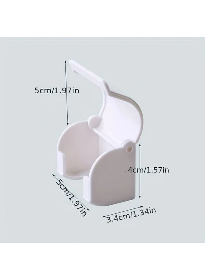 White 2 in 1 Bathroom Organizer Wall Mounted Razor Holder Toothbrush Caddy - Image 4