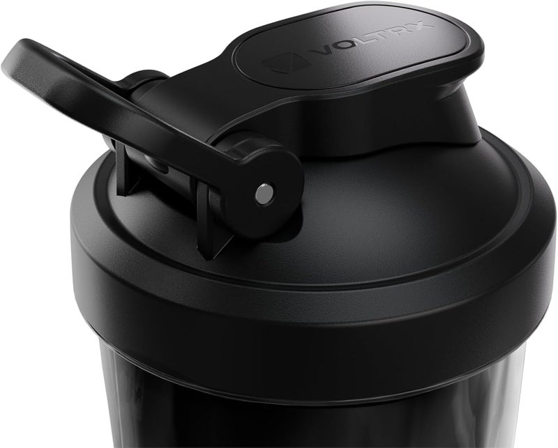 فولتاركس زجاجة خلط كهربائية VortexBoost، خلاط بروتين قابل لإعادة الشحن عبر USB C، أكواب خلط لمخفوقات البروتين ومخفوقات استبدال الوجبات، خالية من BPA، مصنوعة من مادة تريتان، أسود - Image 1
