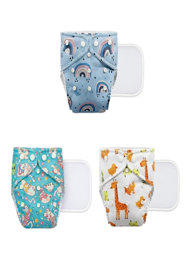 Dharmnirdosh Reusable Cloth Diapers | 3 Months– 3Years | high absorbent 3 reusable diaper 3 insert pad,Adjustable, Leakage Proof cloth diapers for babies | Freesize Diaper 5–18kg (x) - Image 1