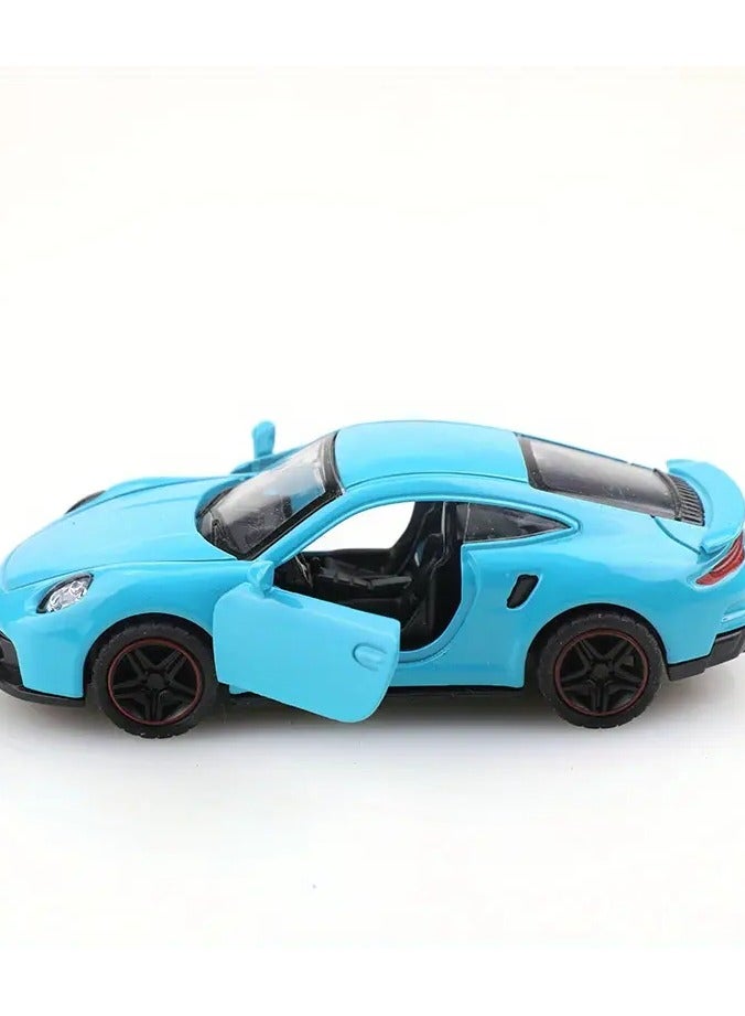 Porsche Sports Car Model Alloy and Plastic Detailed Running Vehicle with Black Interior Black Wheels Ideal Cake Topper or Collectible Gift for Boys  - Image 5