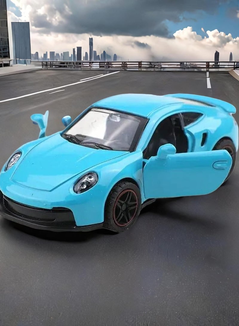 Porsche Sports Car Model Alloy and Plastic Detailed Running Vehicle with Black Interior Black Wheels Ideal Cake Topper or Collectible Gift for Boys  - Image 3