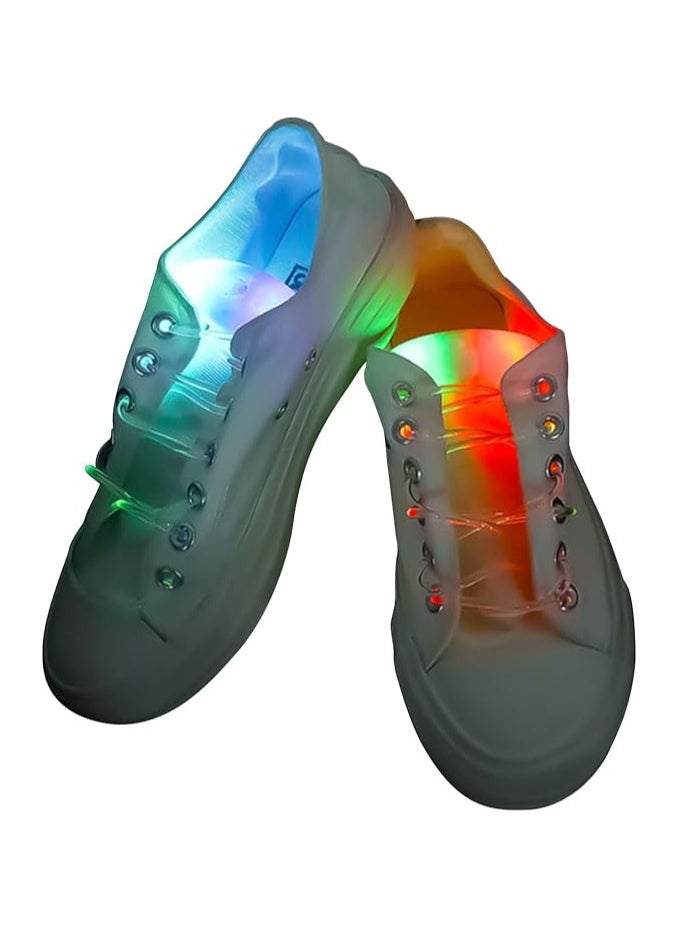 Remax Mena Pair Colorful LED Flash Light Up Shoe Laces Party Disco Shoes Strap Glow Stick 1 Shoelaces Boys Girls Light Up Your Night with 7 Color Modes  - Image 1