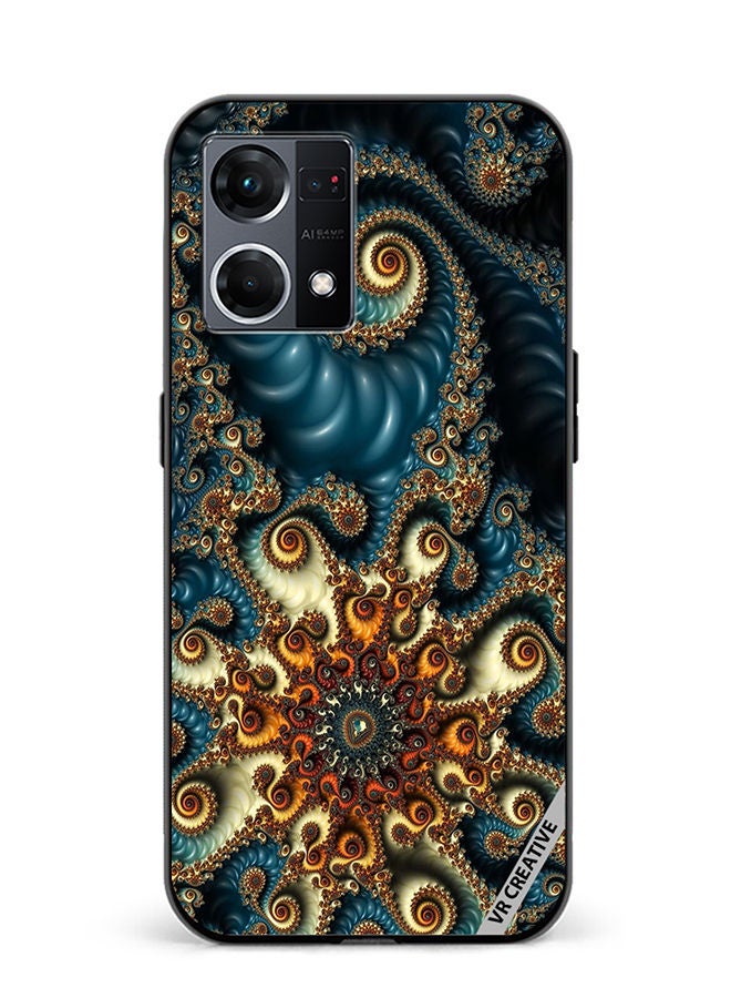 VR CREATIVE Protective Case Cover For Oppo Reno8 4G Mandala Design Multicolour - Image 1