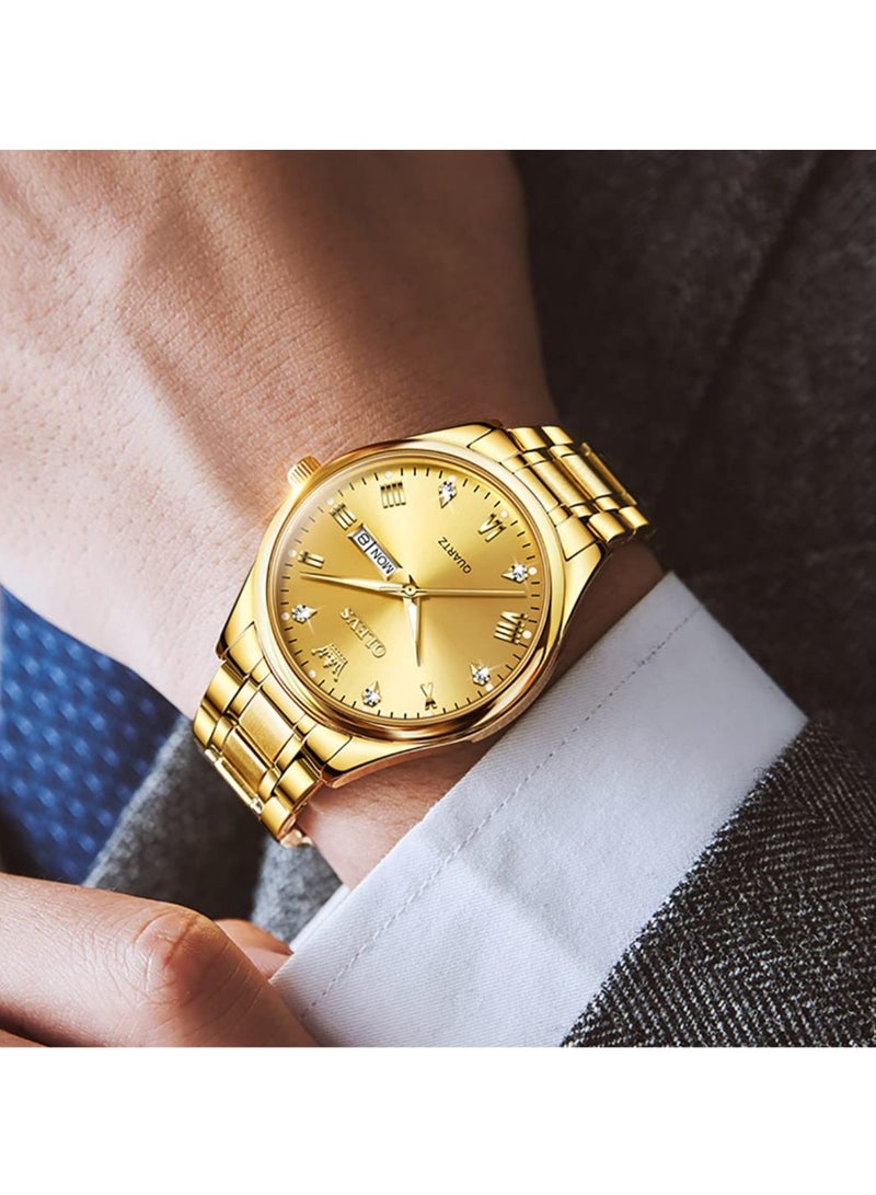 أوليفز ساعات رجالية كوارتز انالوج بعقارب من الستانلس ستيل مقاومة للماء 5563 - Image 3