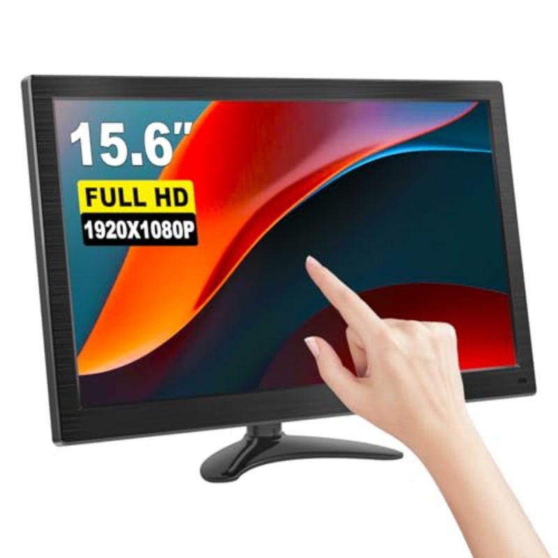 شاشة ألعاب محمولة للكمبيوتر المحمول PS3-5 Xbox، IPS FHD 1920x1080 تعمل باللمس، 15.6 بوصة، أسود، Type-C/HDMI، مكبر صوت مدمج، متوافق مع حامل VESA - Image 1