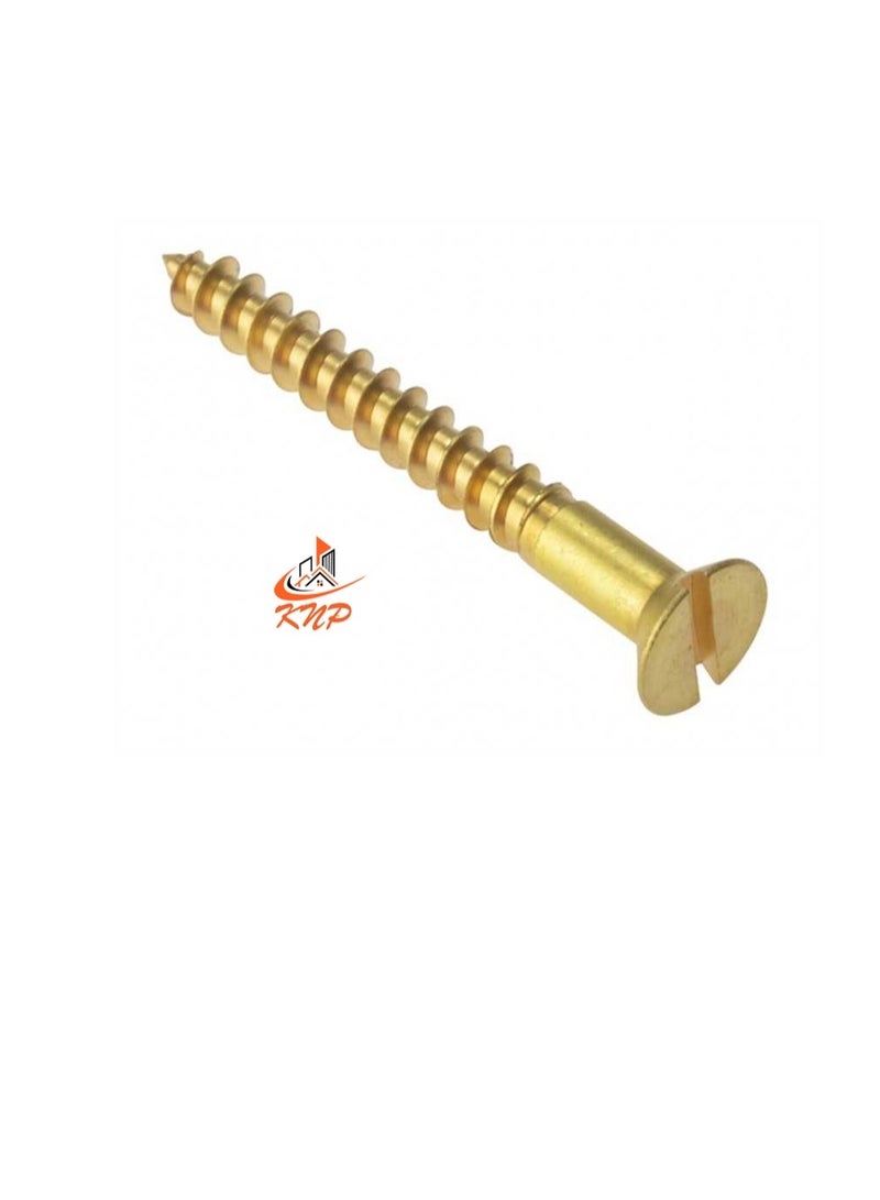 KNP KNP Brass Slotted Countersunk Head Screws - Pack of 200 (5/8" x 4g) - Image 1