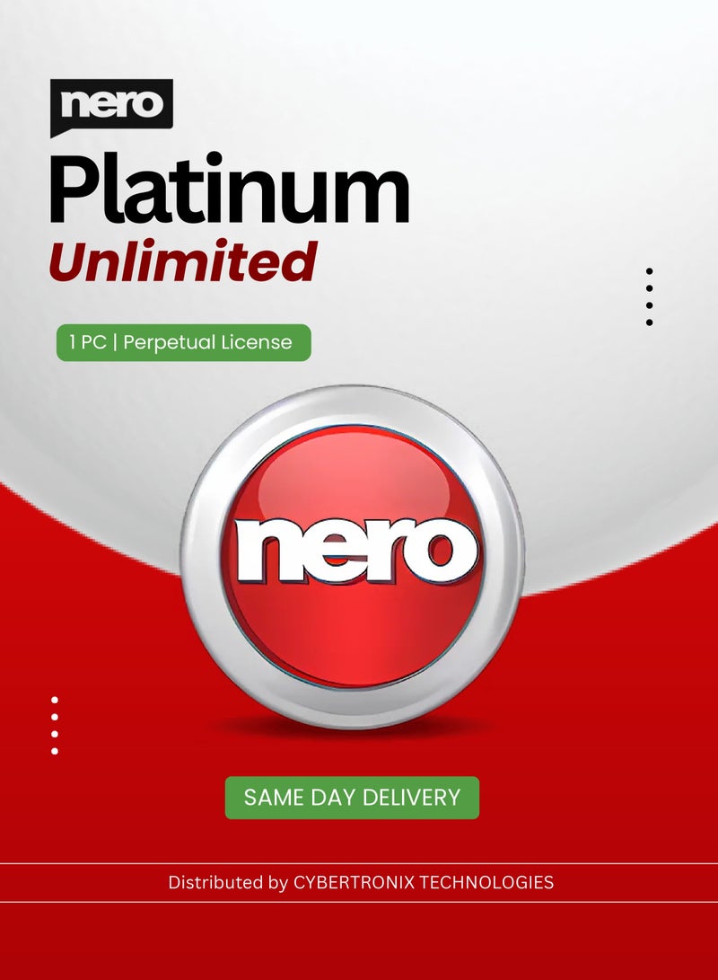 Nero Platinum Unlimited | 1 PC Perpetual License | Digital License | SAME DAY DELIVERY