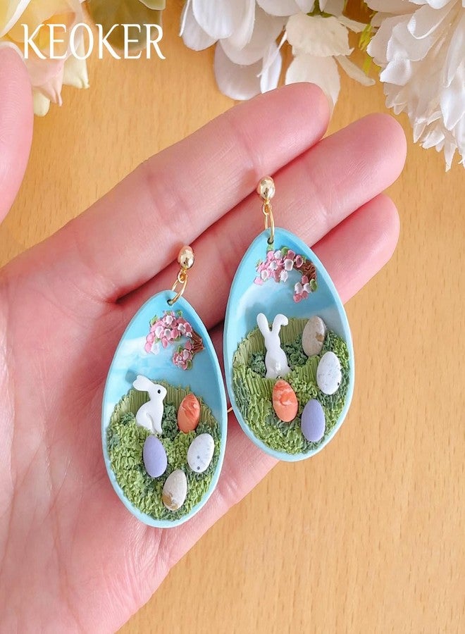 KEOKER Easter Polymer Clay Cutters, Easter Clay Cutters for Polymer Clay Jewelry, 10 Earring Cutters for Polymer Clay, Rabbit Polymer Clay Easter Cutters - Image 4