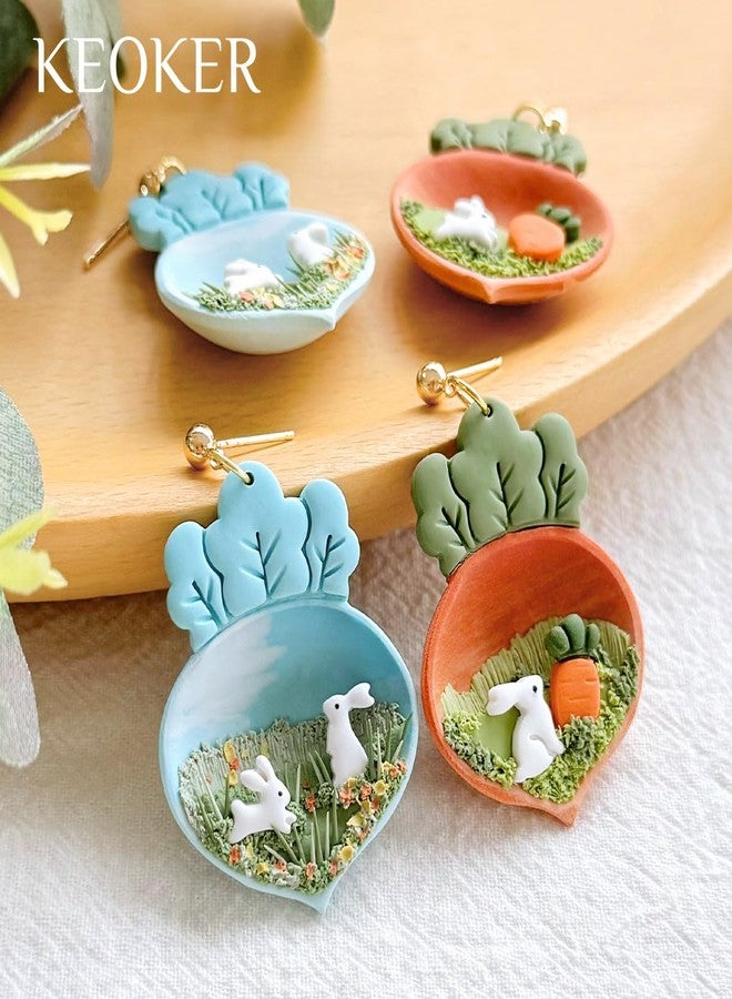 KEOKER Easter Polymer Clay Cutters, Easter Clay Cutters for Polymer Clay Jewelry, 10 Earring Cutters for Polymer Clay, Rabbit Polymer Clay Easter Cutters - Image 5