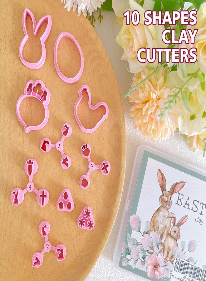 KEOKER Easter Polymer Clay Cutters, Easter Clay Cutters for Polymer Clay Jewelry, 10 Earring Cutters for Polymer Clay, Rabbit Polymer Clay Easter Cutters - Image 3