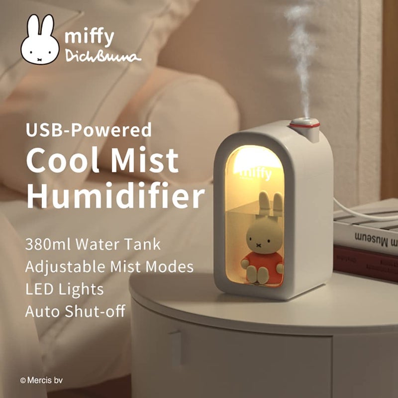 Mipow X Miffy Cool Mist Humidifier - Ultrasonic Quiet, Mini Cute Humidifier with Night Light, 380ml Humidifiers for Bedroom/Babies Nursery/Office - Image 2