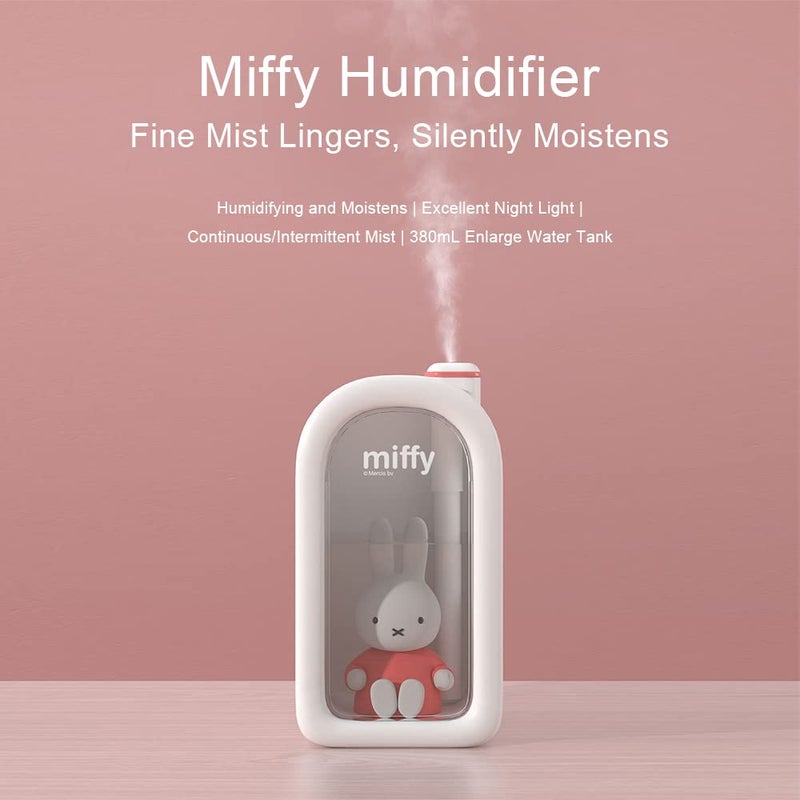 Mipow X Miffy Cool Mist Humidifier - Ultrasonic Quiet, Mini Cute Humidifier with Night Light, 380ml Humidifiers for Bedroom/Babies Nursery/Office - Image 3