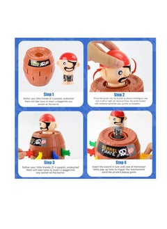 Generic Mini Classic Pop-Up Pirate Board Games For Kids Preschool Pirate Toy - Pirate Jumping From A Barrel Game To Improve Child'S Skills, Suitable For 3 Years Old  - Image 2
