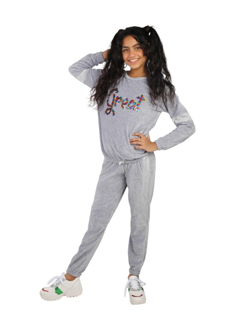 تشويس بيجامة بناتي أطفال GREAT – خامة قطيفة ناعمة لراحة وأناقة تصميم مبتكر يجمع بين الأناقة والراحة كود 542 - Image 3