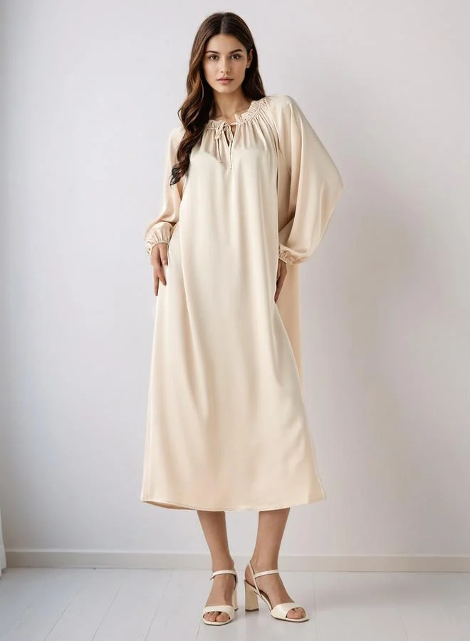 Splash FAV Shift Midi Dress with Tie-Ups
