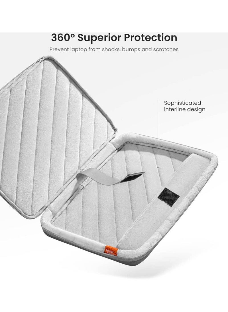 Tomtoc Defender-A22 13-Inch Eco-Friendly Laptop Sleeve Bag & Briefcase – 360° Protective Slim Bag for MacBook Air (2018–2025 M1/M2/M3/M4) & MacBook Pro 13 (2016–2025 M1/M2/M3/M4), CornerArmor 4x Technology, Spill-Resistant Fabric, Secure Belt & Protective Flap - Image 4