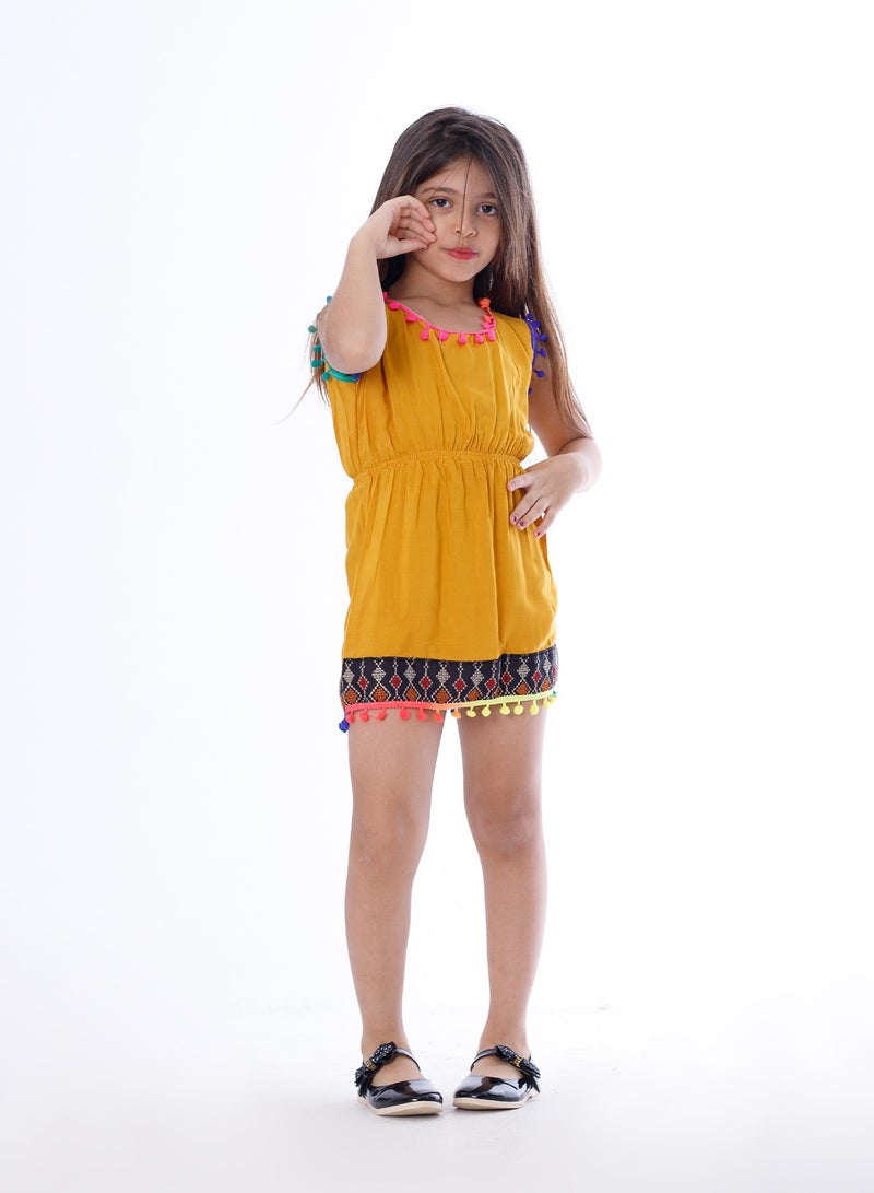 بيبو_فستان كت بدوي_خردل - Image 2