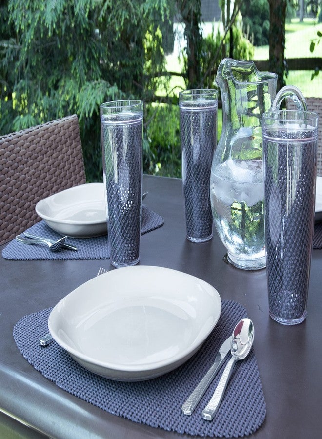 Kraftware Fishnet Wedge Placemat for Round Table, Blackened Pearl, Set of 6, Small - Image 3
