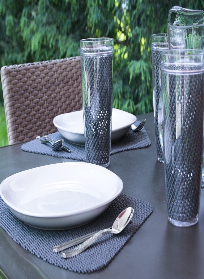 Kraftware Fishnet Wedge Placemat for Round Table, Blackened Pearl, Set of 6, Small - Image 2