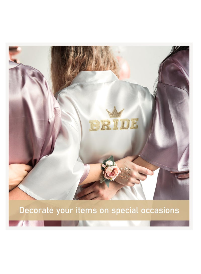 KASTWAVE 28 Pcs Iron on Letters Sequin Gold  A-Z Alphabet Letter Patches for Backpacks, Jackets, Clothing, Shirts, Small Iron on Letters Patches - Image 2